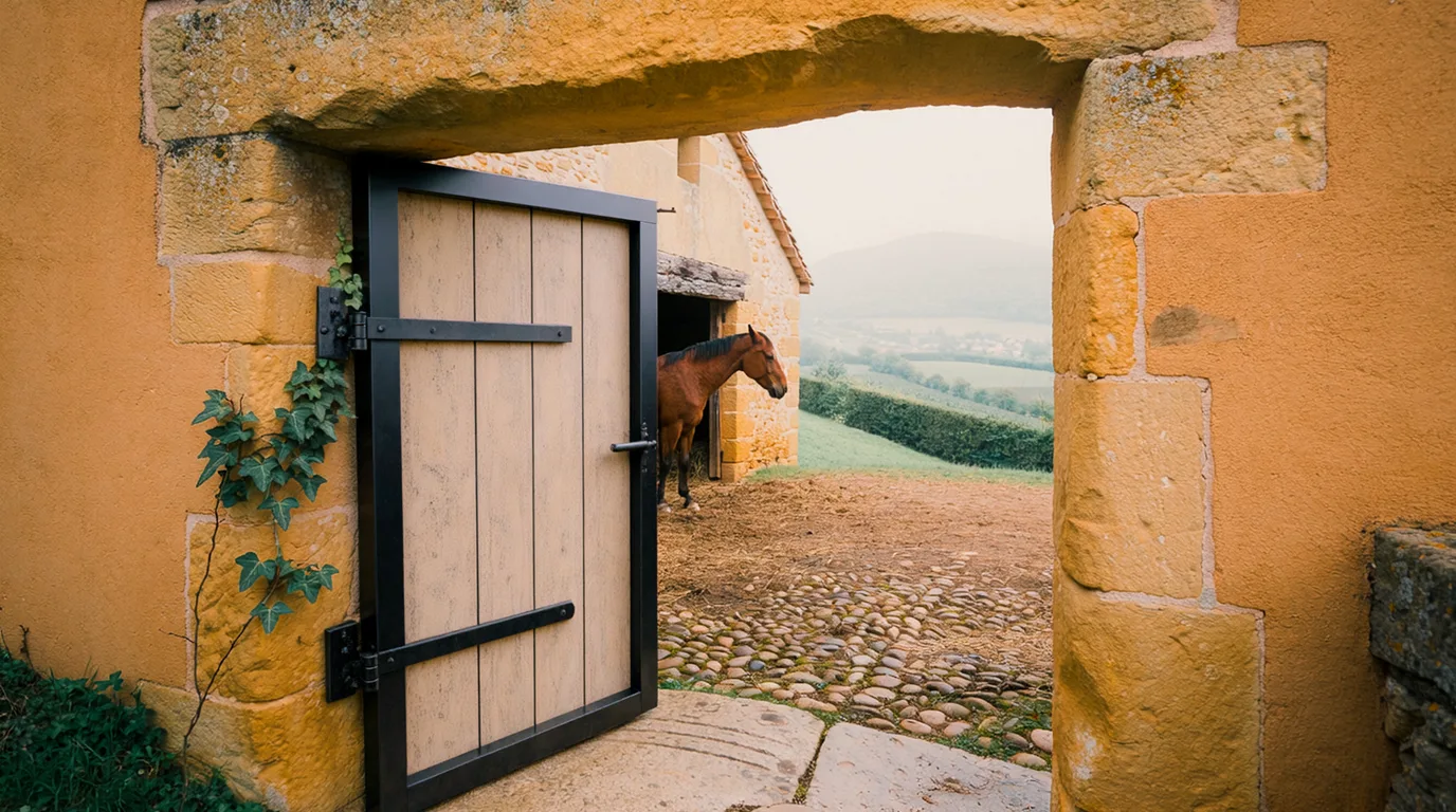 Entrée, Les Écuries de Calanne, centre équestre à Mionnay